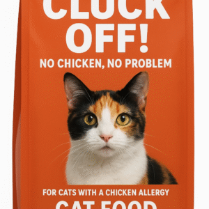 Bag of Cluck Off! Cat food
